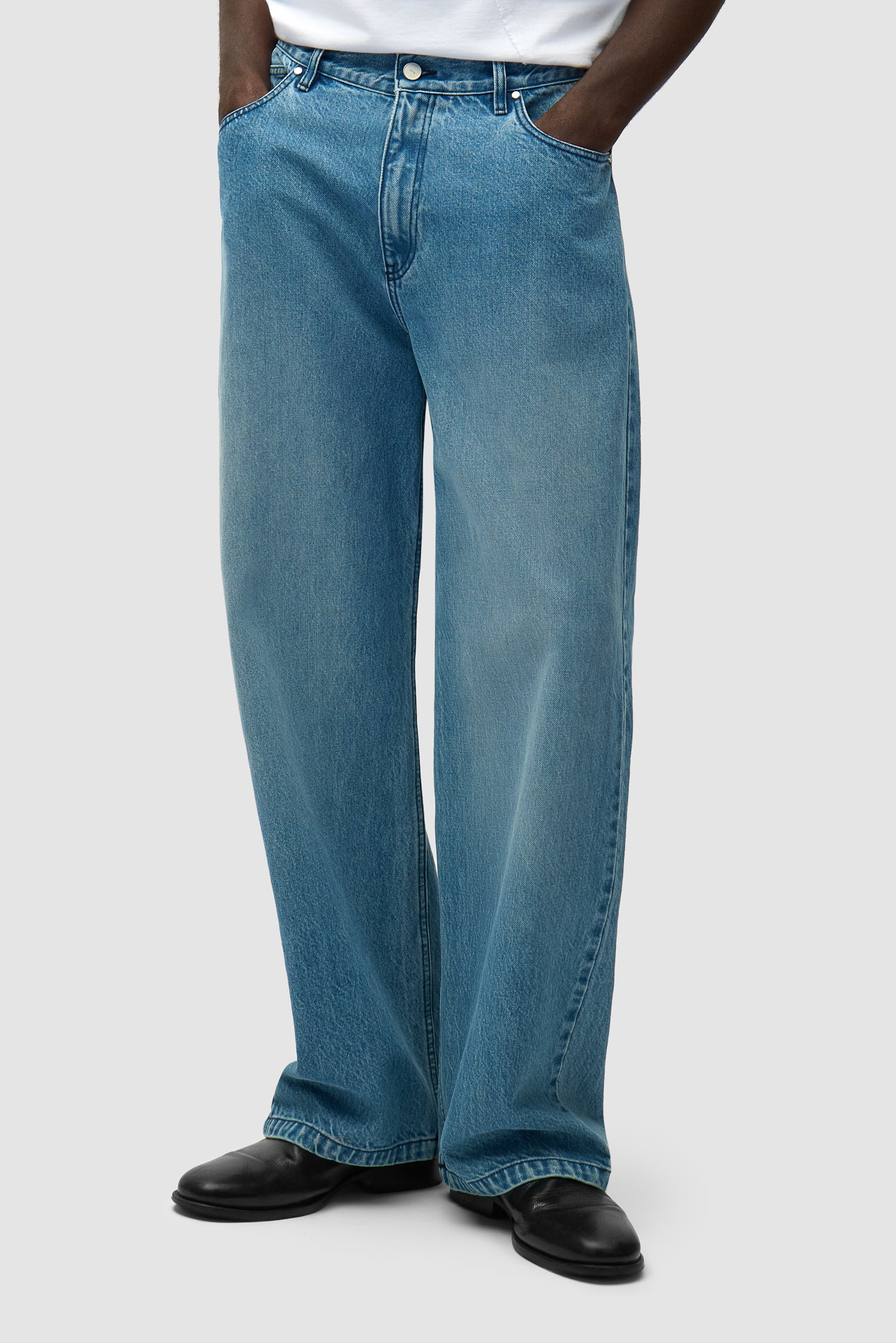 Circle Logo Pocket Pants - Denim Bleach - Image 3