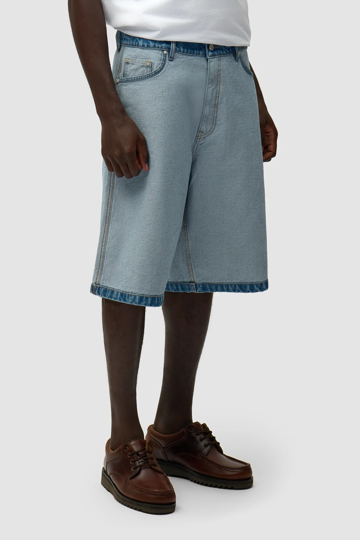 Denim Inside/Out Shorts - Denim Bleach - Image 4