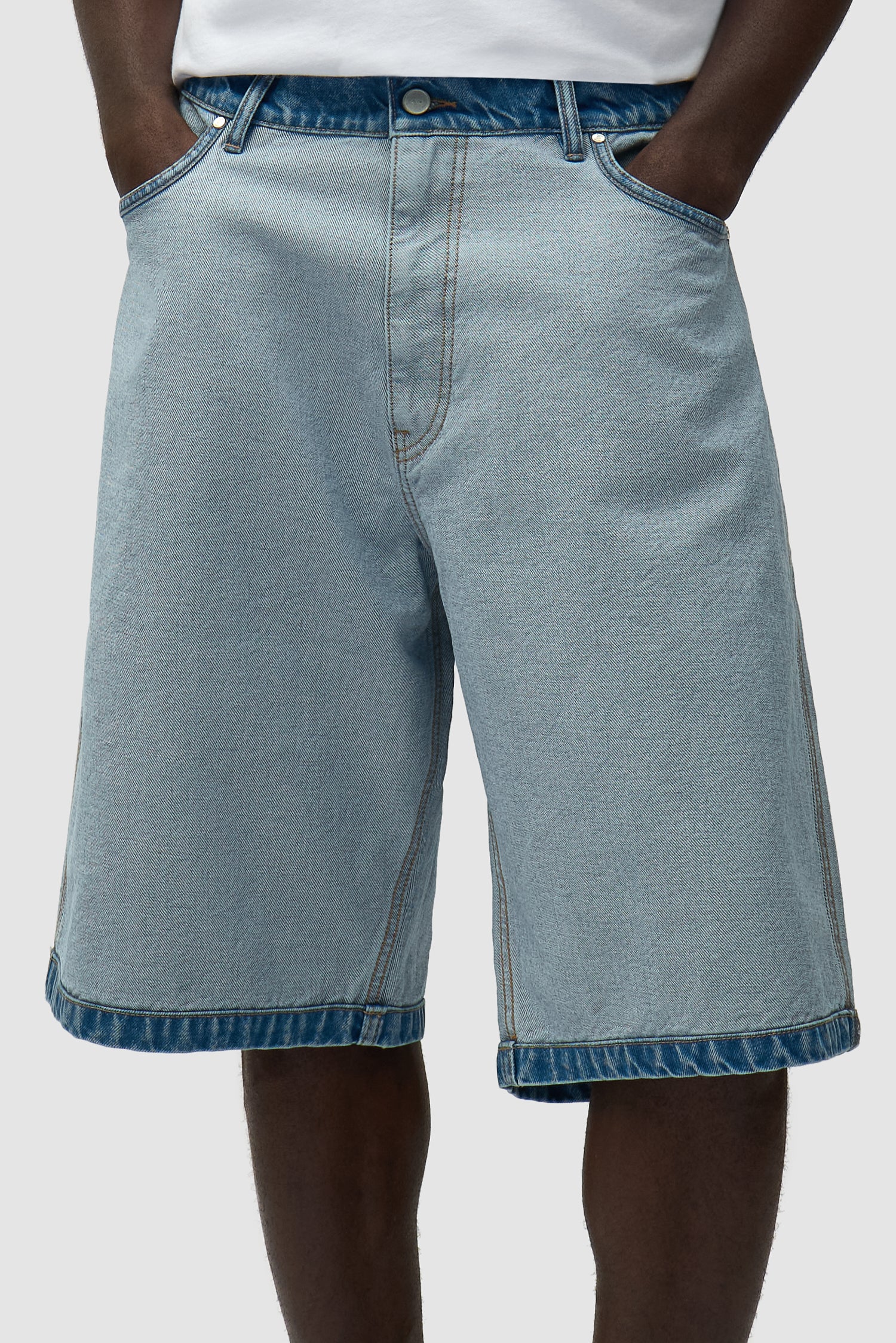 Denim Inside/Out Shorts - Denim Bleach - Image 5