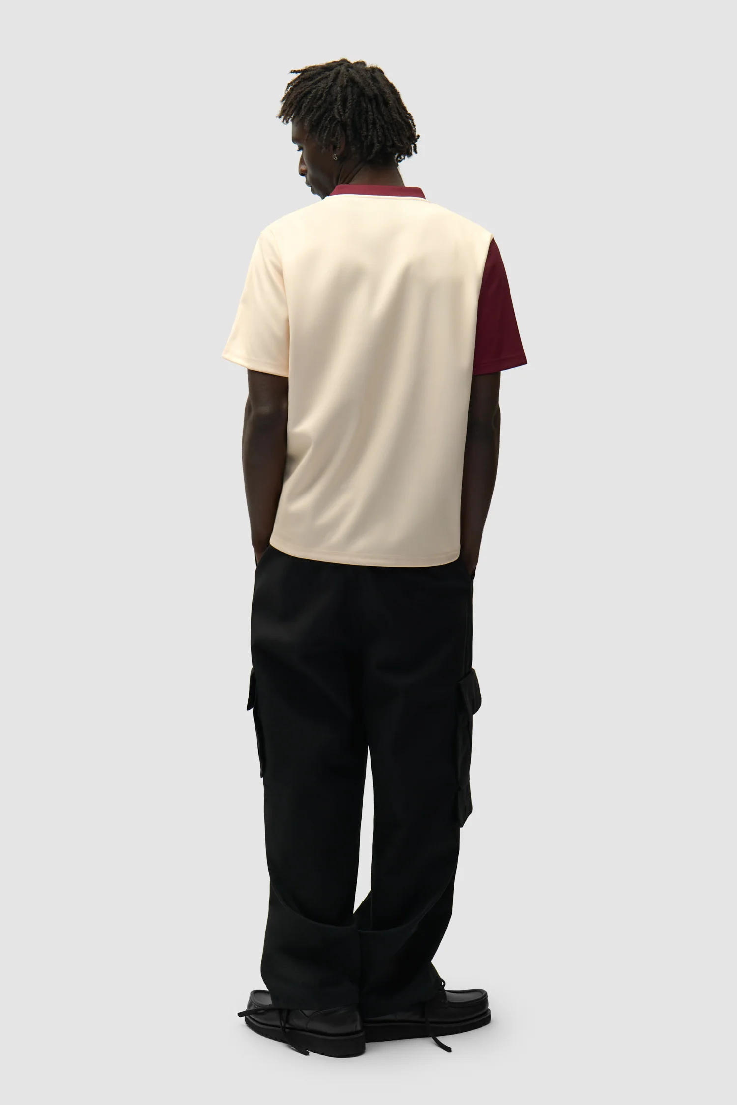 Football T-shirt - Bordeaux/Cream - Image 6