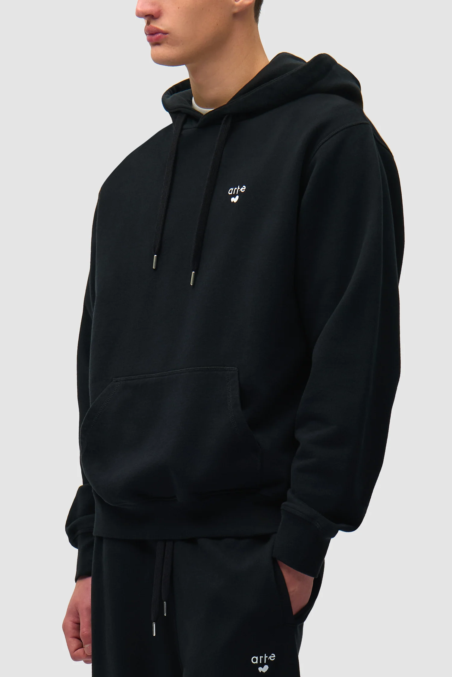 Heart Logo Hoodie - Black - Image 7