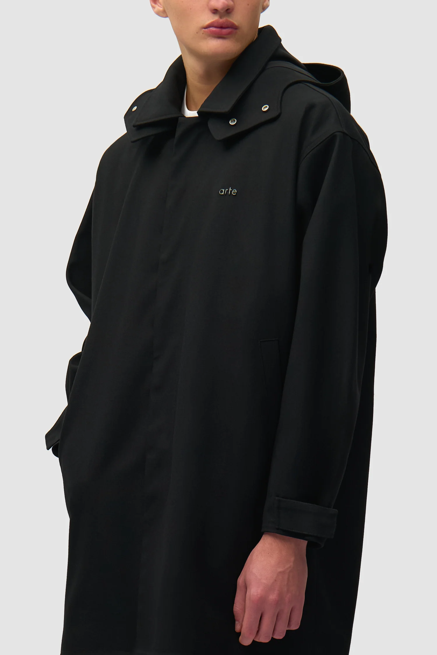 Linen Coat - Black - Image 8