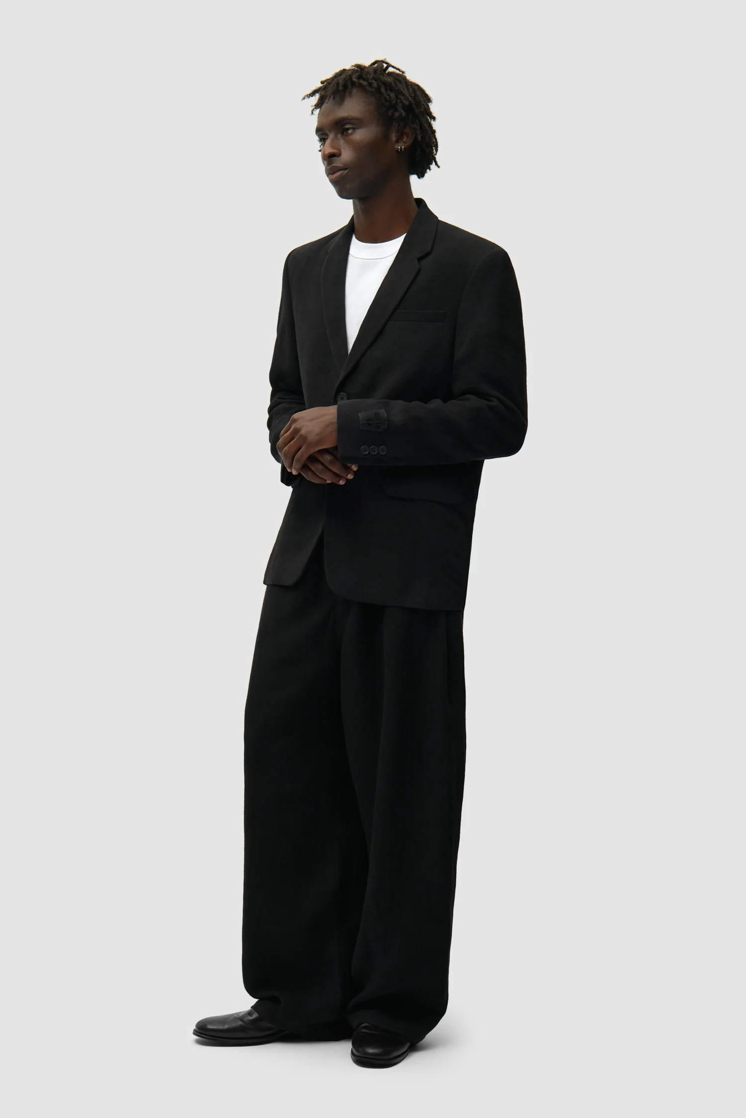 Linen Suit Jacket - Black - Image 5