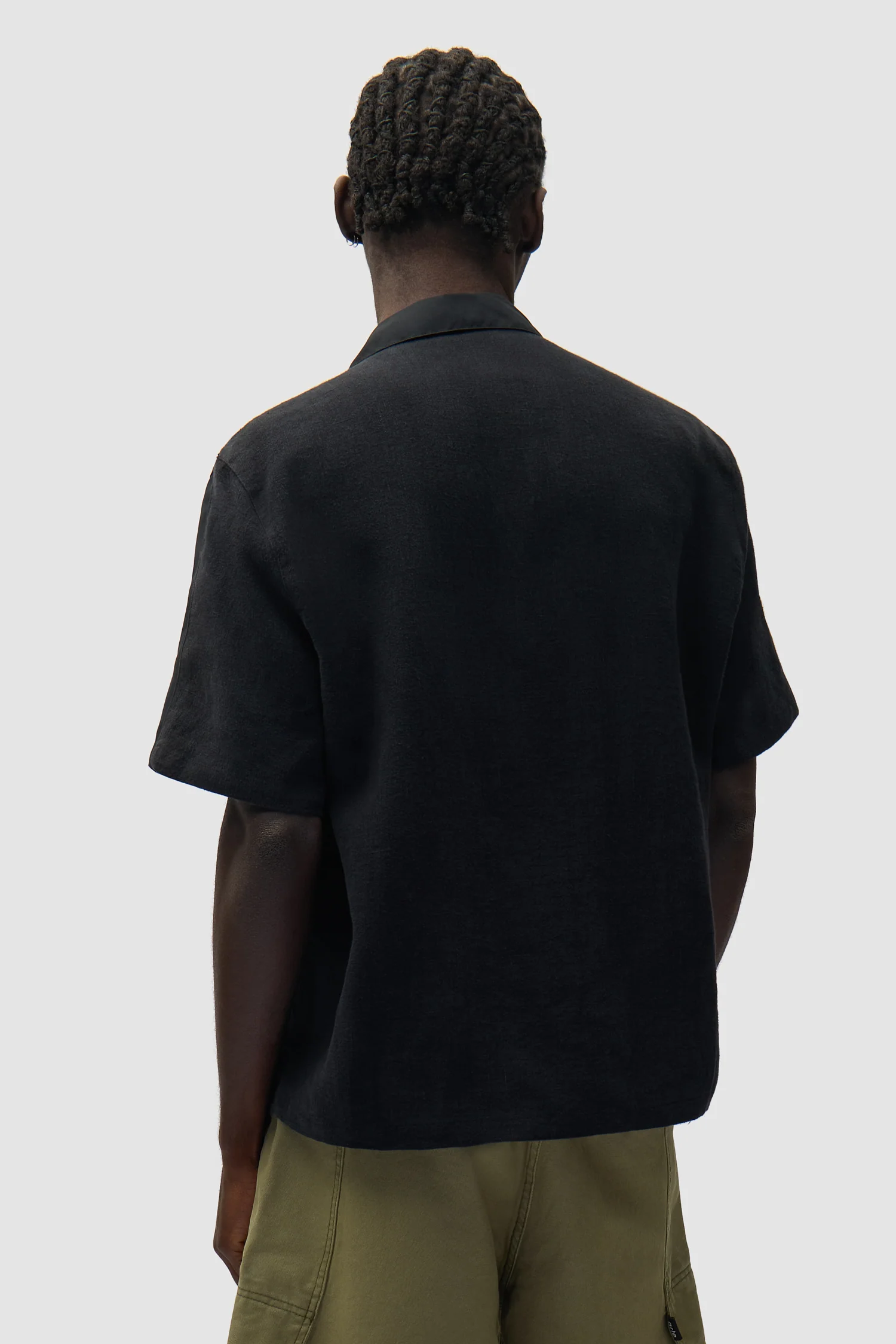 Nylon Linen Shirt - Black - Image 3