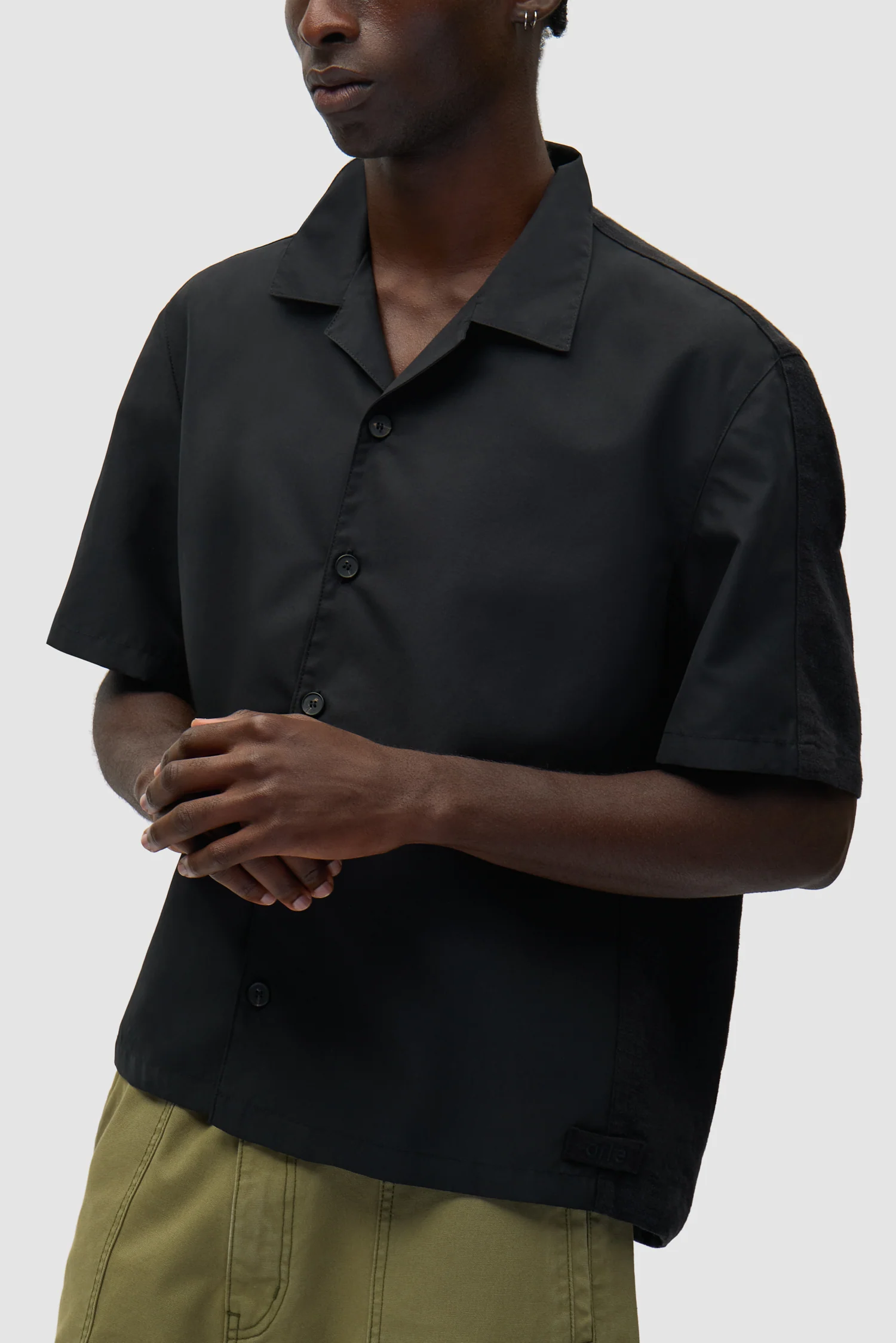 Nylon Linen Shirt - Black - Image 7