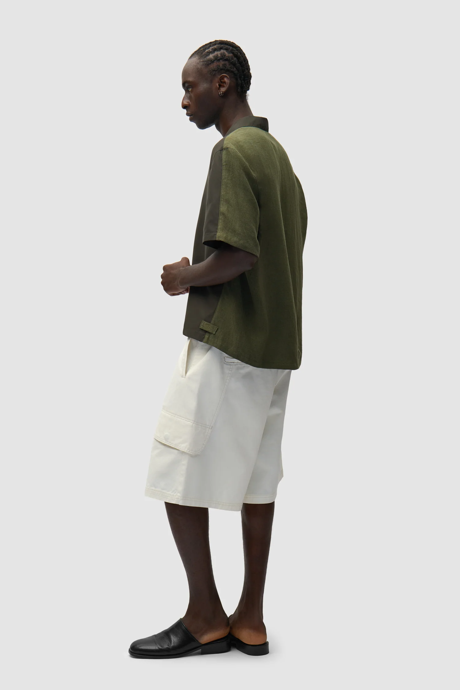 Nylon Linen Shirt - Green - Image 5