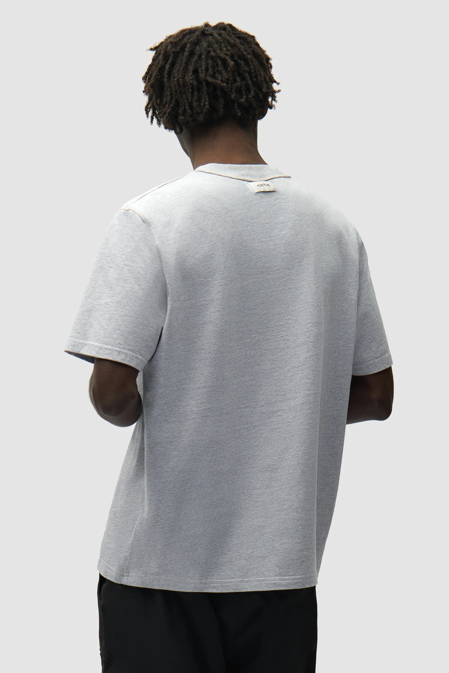 Reversible label T-shirt - Grey - Image 11