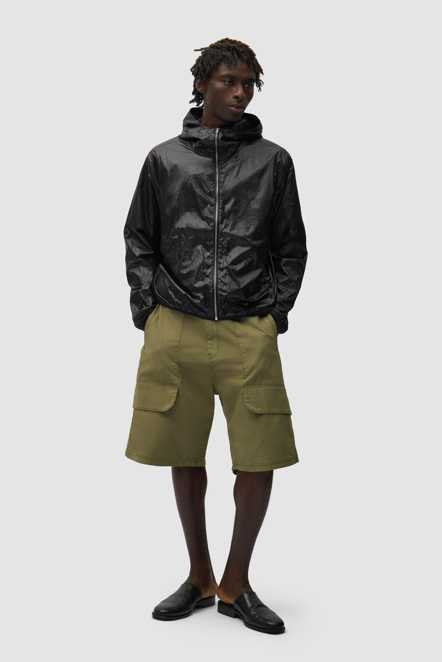 Shiny Nylon Jacket - Black - Image 4