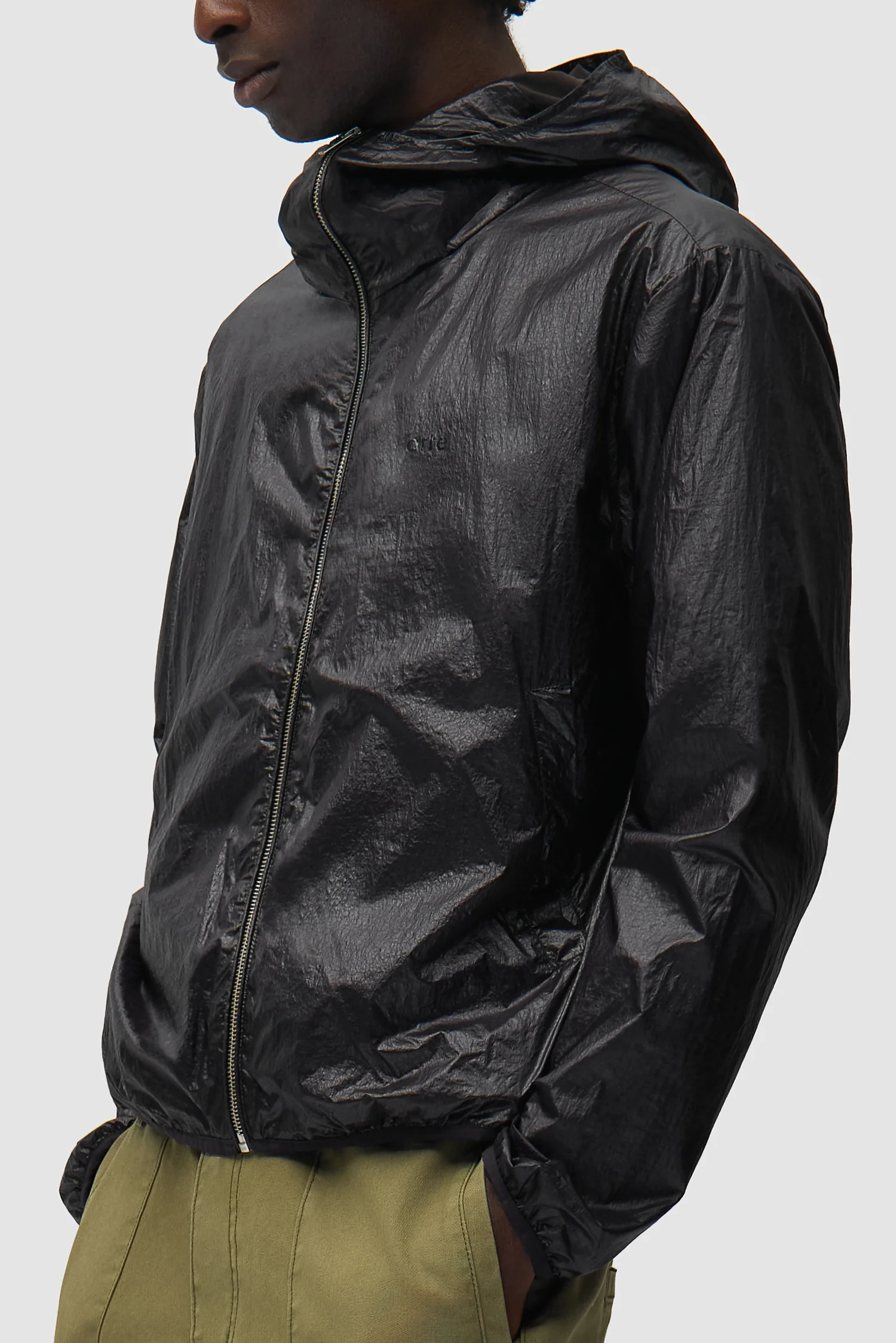 Shiny Nylon Jacket - Black - Image 7
