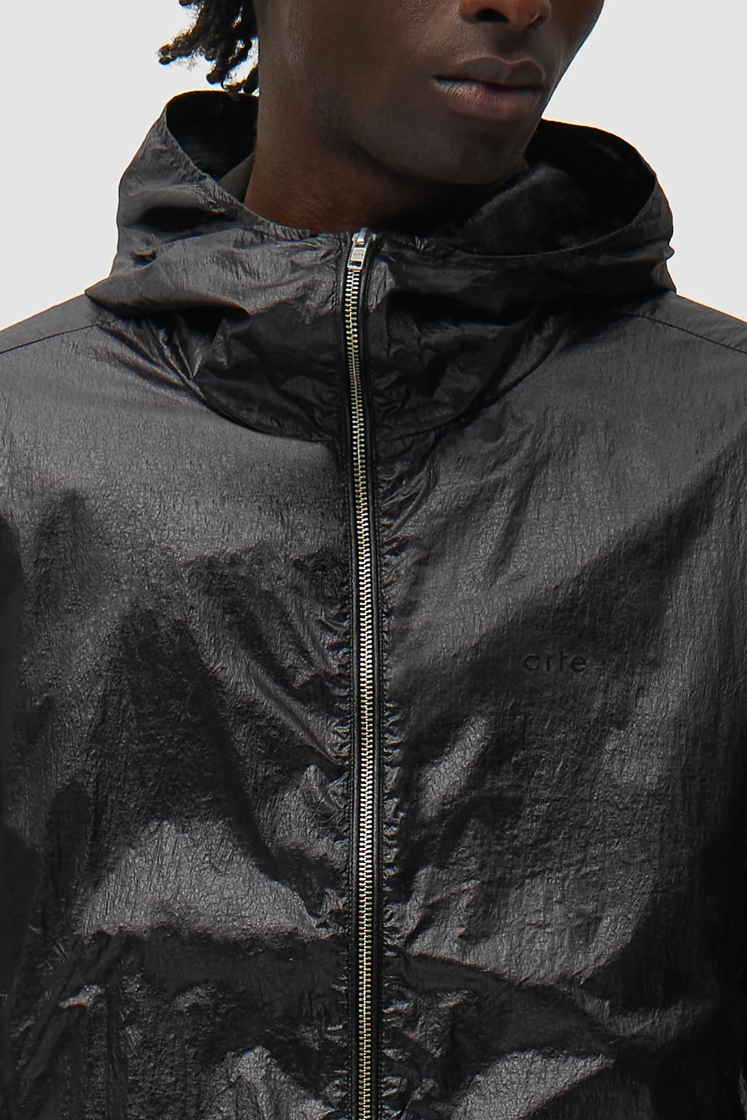 Shiny Nylon Jacket - Black - Image 8