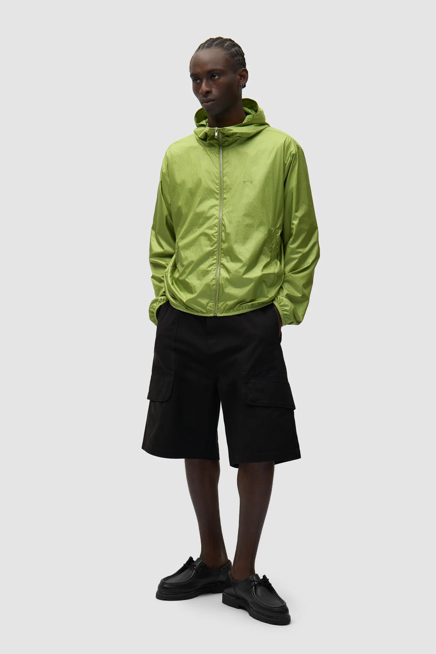 Shiny Nylon Jacket - Green - Image 4