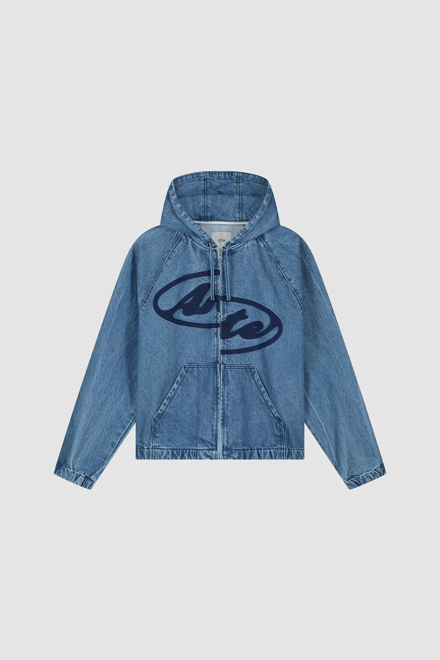 Split Logo denim Hood Jacket - Navy - Image 9
