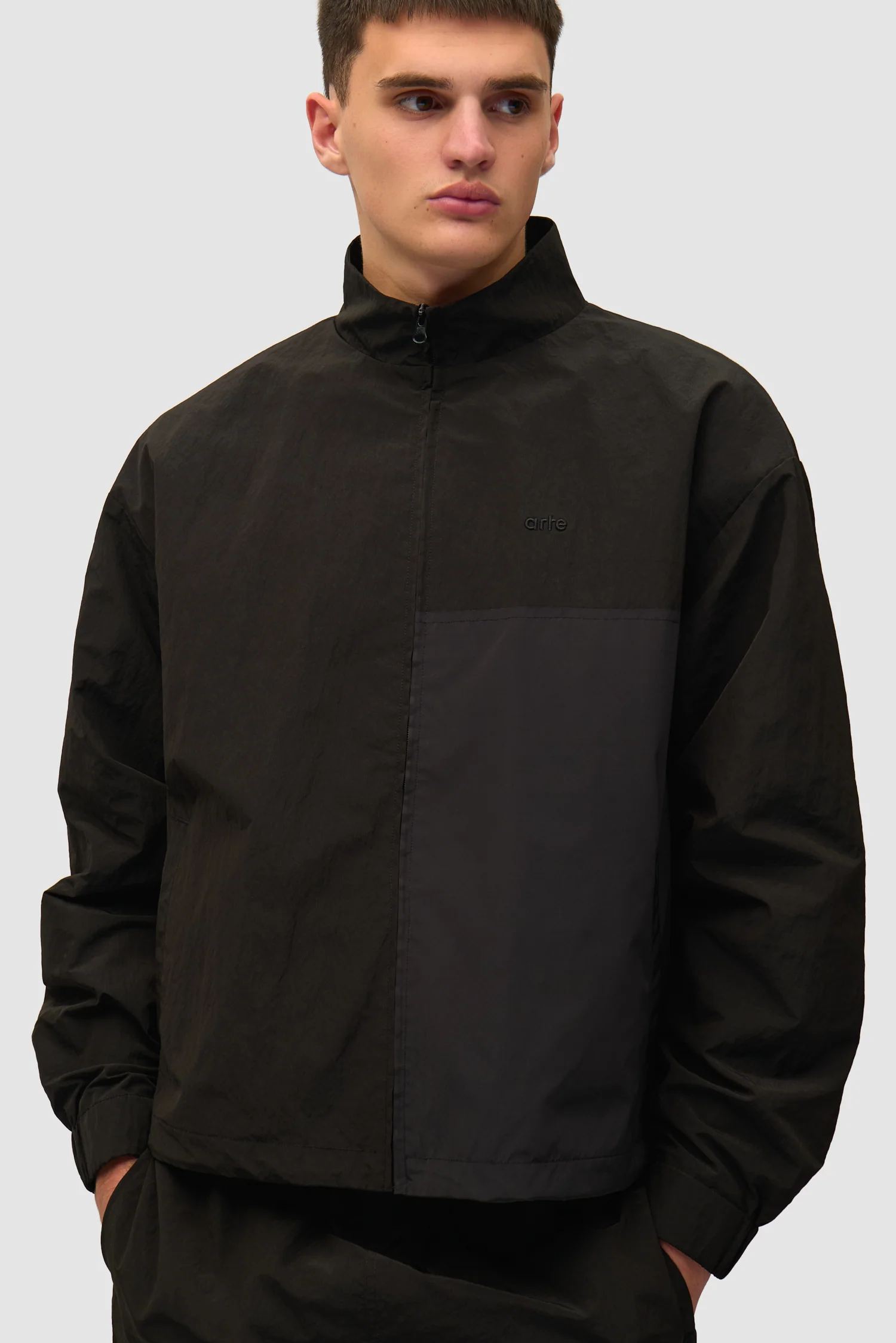 Squared Track Jacket - Black - Image 7