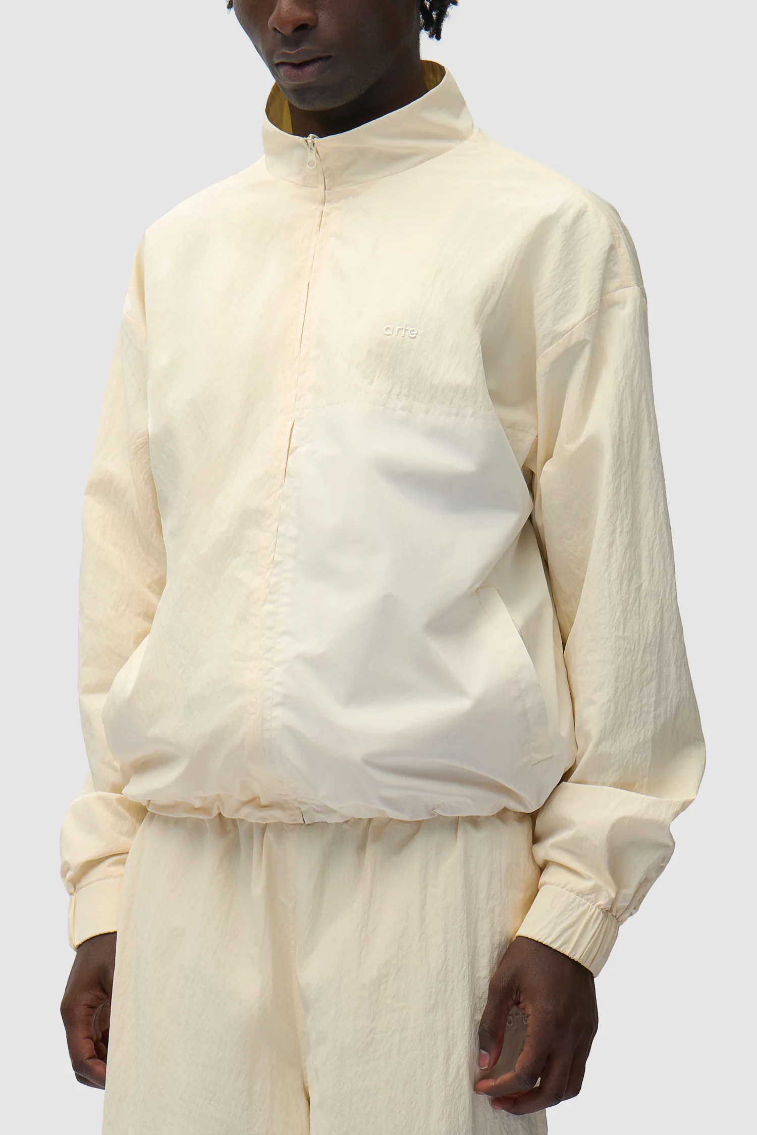 Squared Track Jacket - Cream - Image 7