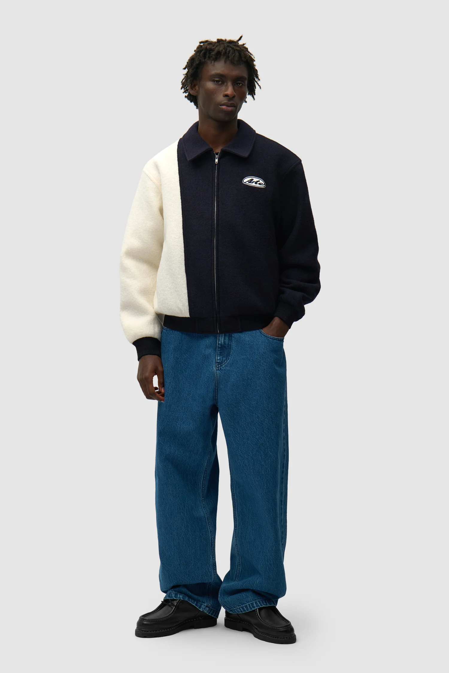 Wool Varsity Jacket - Blue/White - Image 5