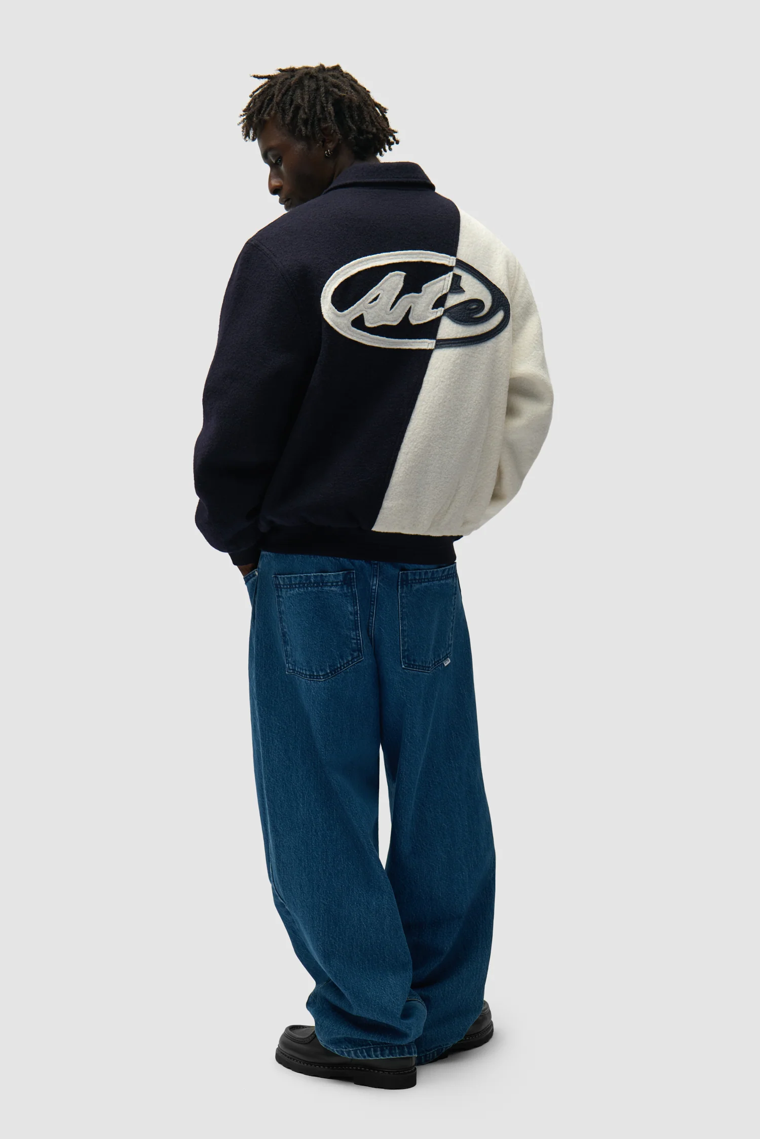 Wool Varsity Jacket - Blue/White - Image 6