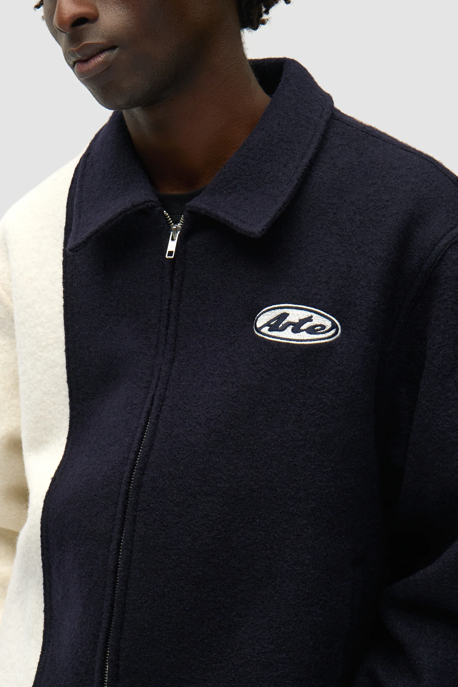 Wool Varsity Jacket - Blue/White - Image 8