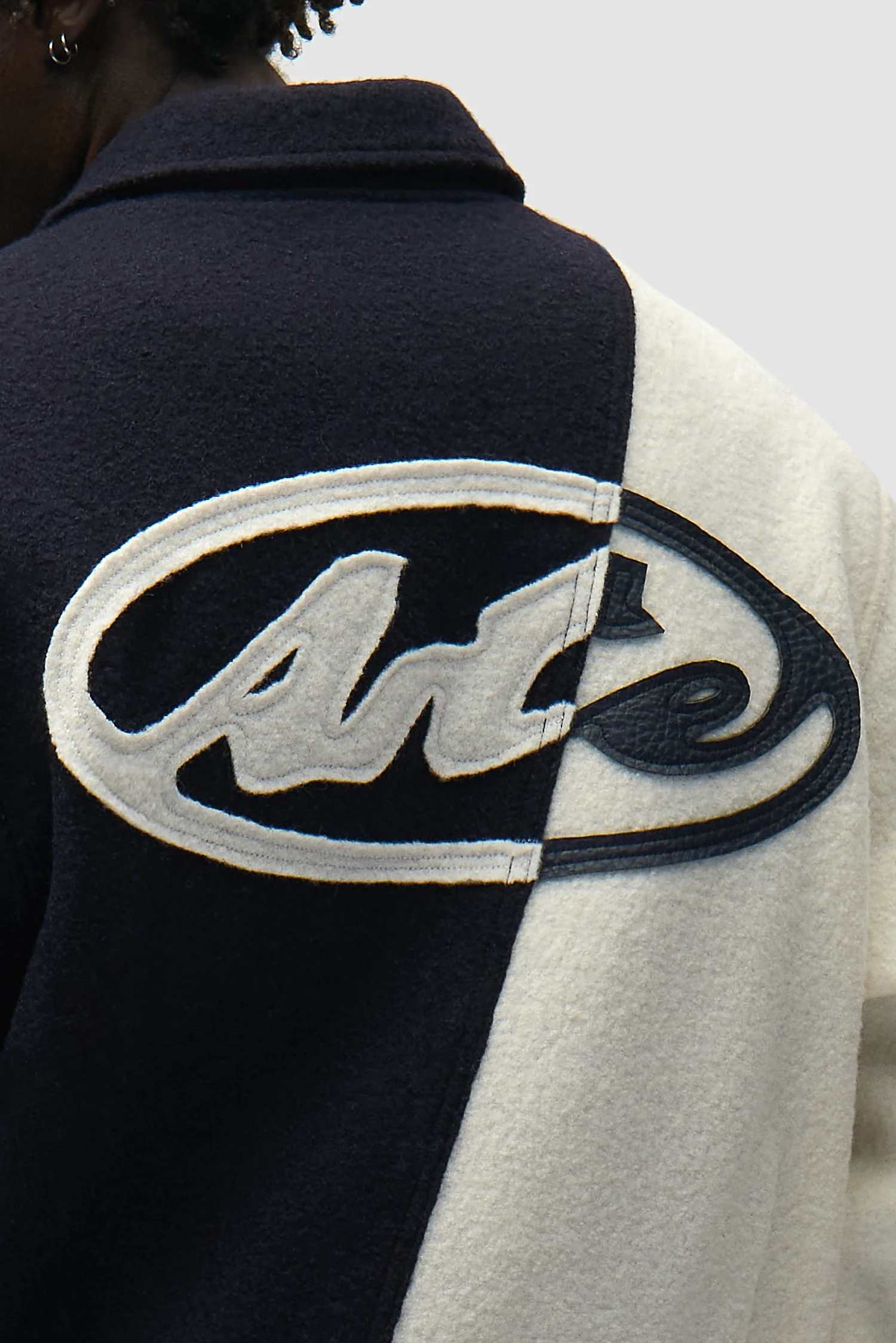 Wool Varsity Jacket - Blue/White - Image 9